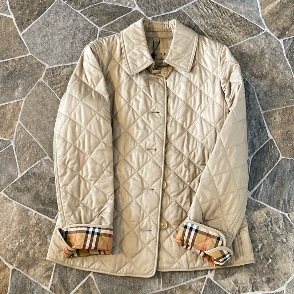 NWT Burberry Frankby Quilted Jacket XS Canvas